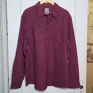 Dickies Woven Men's Heavyweight Flannel  Shacket, Cotton 2XL (50-52)  Maroon